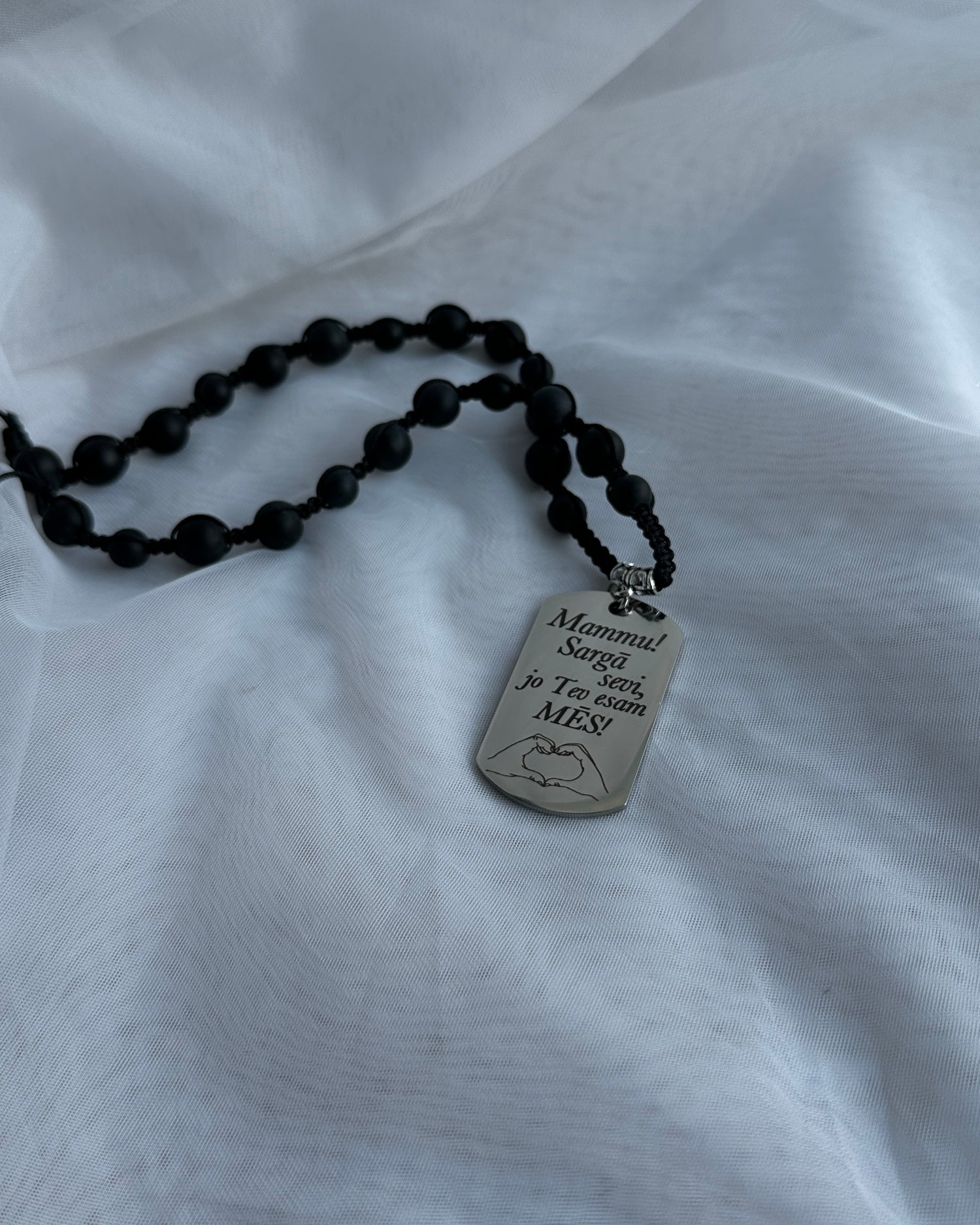 Sudraba autospoguļu dekors ''Mammu! Sargā sevi, jo Tev esam mēs!''